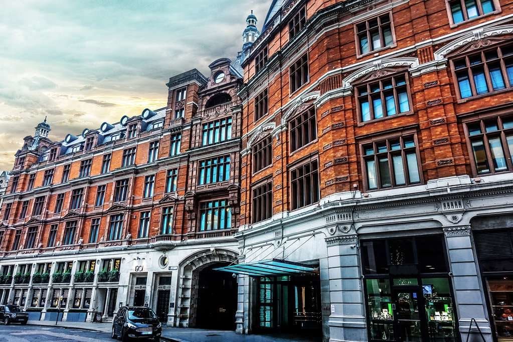 The red-brick Edwardian facade of the hotel on Liverpool Street