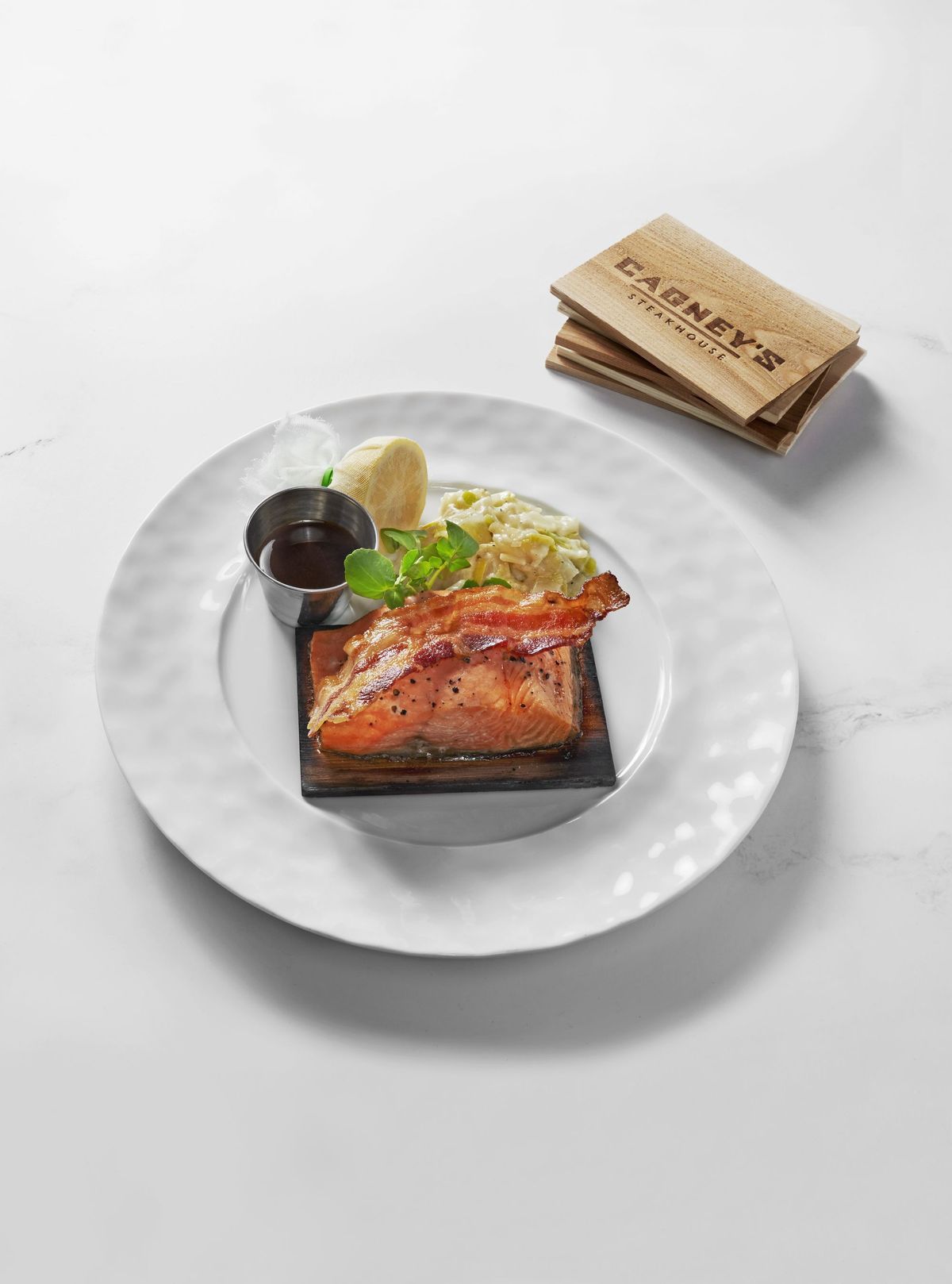 Cedar-plank ocean trout at Cagney's Steakhouse