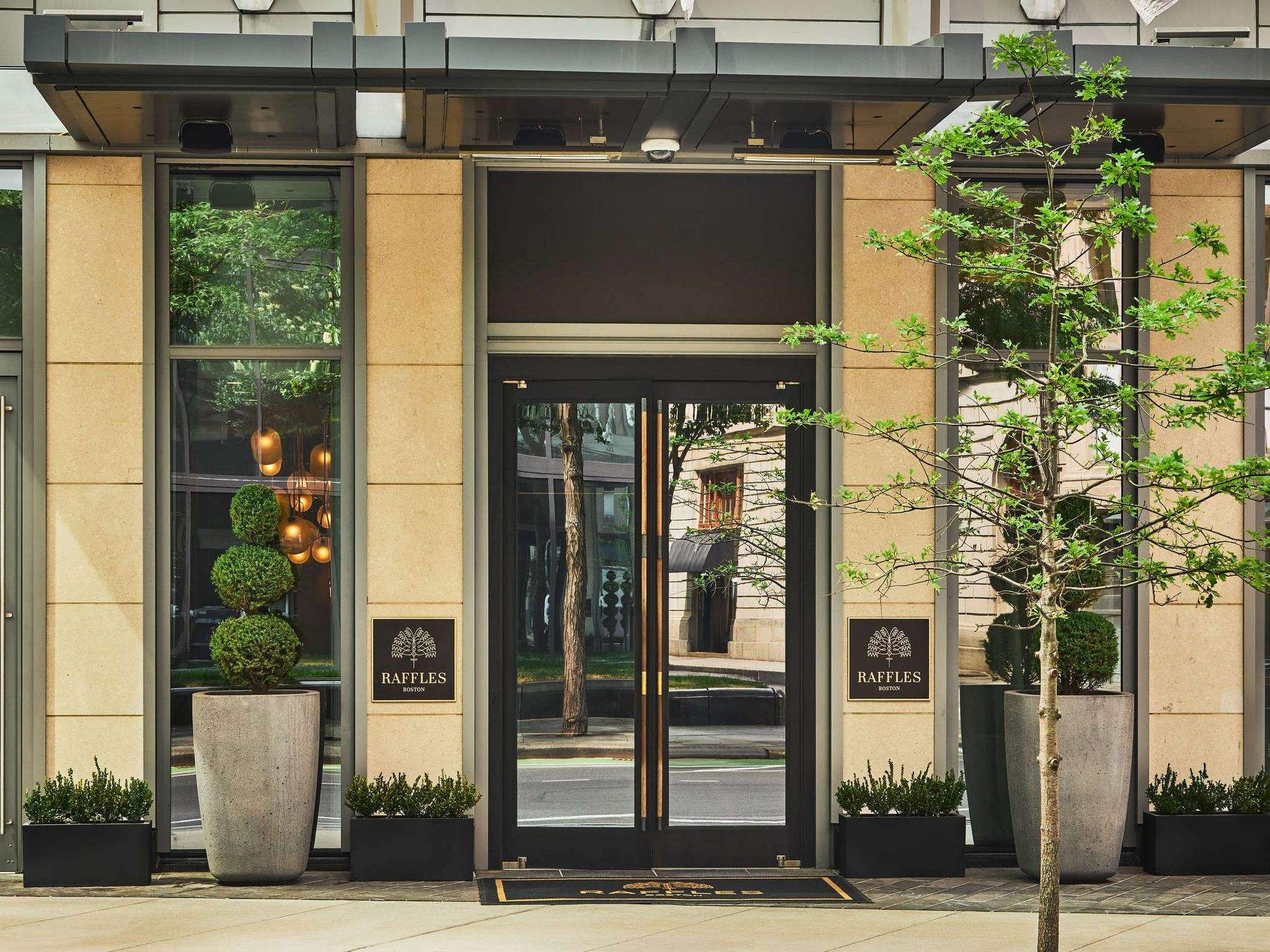 The hotel entrance on Trinity Place