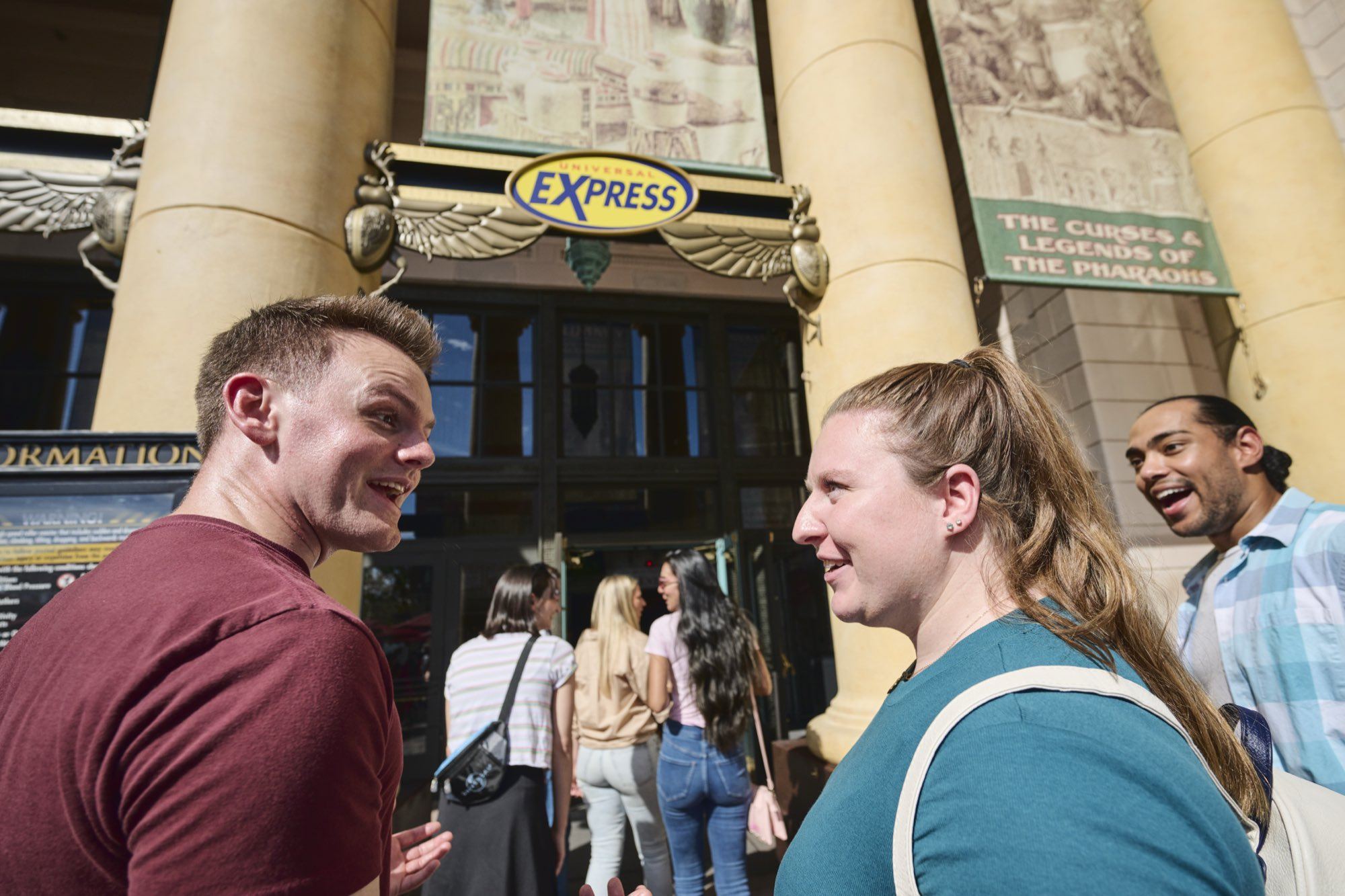 Friends at the Universal Express entrance to a ride at Universal Studios Florida